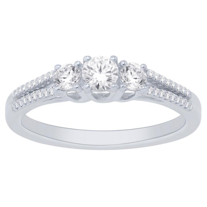 14k White Gold 1/2 Cttw Ring