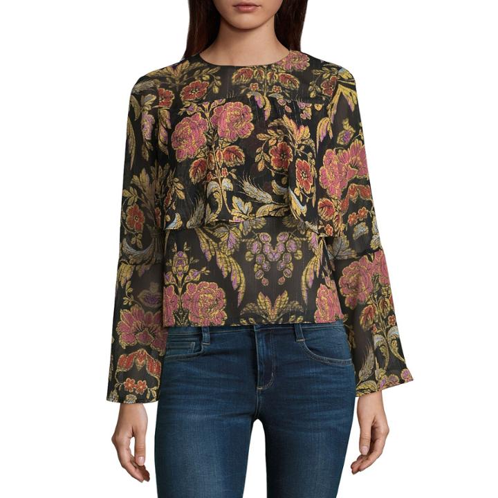 Belle + Sky Bell Sleeve Tiered Ruffle Top