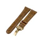 Jbw Womens Brown And Gold Tone Genuine Calfskin Leather Watch Band