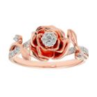 Enchanted Disney Fine Jewelry Womens 1/10 Ct. T.w. White Diamond 10k Gold Cocktail Ring