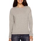 Liz Claiborne Long-sleeve Embellished-shoulder Sweatshirt