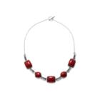 Simulated Red Jasper Sterling Silver Necklace