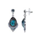1928 Jewelry Blue Crystal Teardrop Earrings