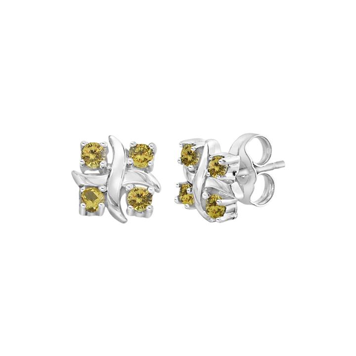 Lab-created Yellow Sapphire Sterling Silver Earrings