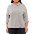Project Runway 3/4 Sleeve Knit Hoodie Plus