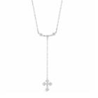 Womens 1/5 Ct. T.w. White Diamond Cross Y Necklace