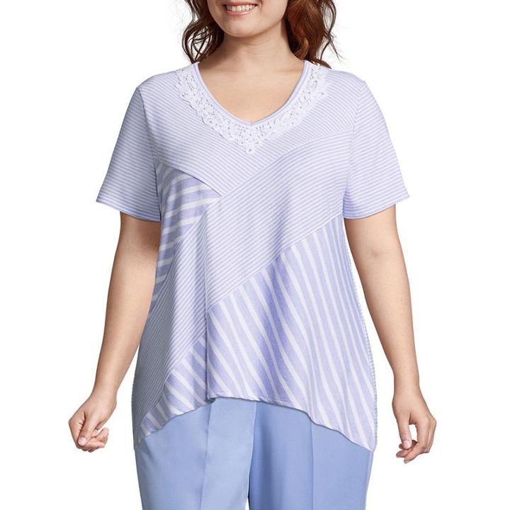 Alfred Dunner Day Dreamer Spliced Stripe Tee - Plus