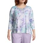 Alfred Dunner Roman Holiday Etched Floral Top- Plus