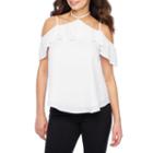 Bold Elements Cold Shoulder Halter Blouse