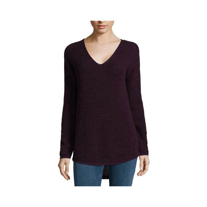A.n.a Long Sleeve V Neck Pullover Sweater-talls