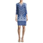 Tiana B. 3/4-sleeve Printed Knit Shift Dress - Tall