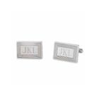 Stainless Steel Cuff Links W/ 3-line Framed Border