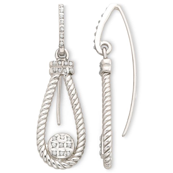 Diamond Fascination&trade; Teardrop Earrings Sterling