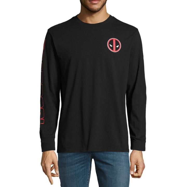 Novelty Season Long Sleeve Deadpool Graphic T-shirt