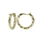 14k Yellow Gold Over Sterling Silver 25mm Twisted Hoop Clip-on Earrings