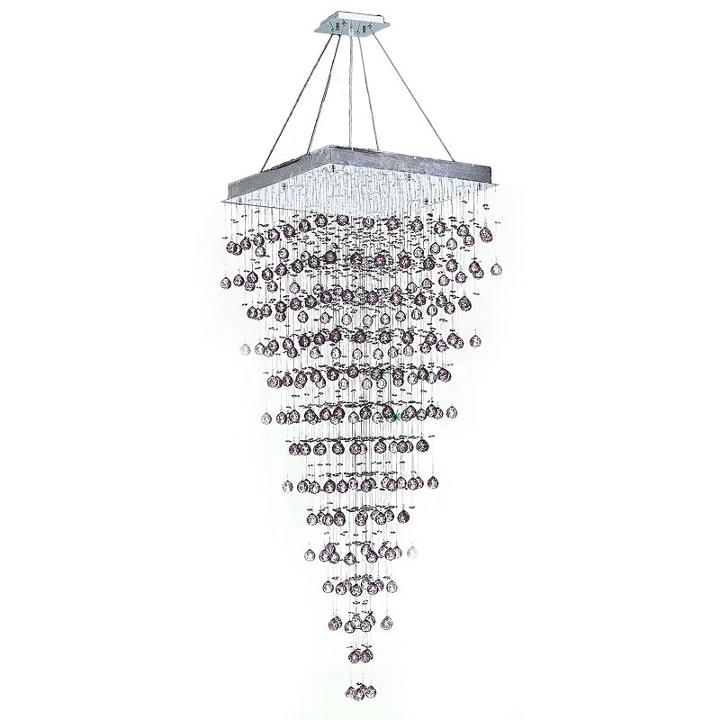 Icicle Collection 10 Light Chrome Finish And Clearcrystal Square Chandelier