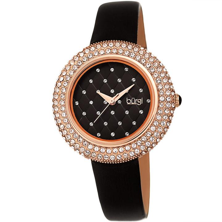 Burgi Womens Black Strap Watch-b-207bkr