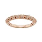 1/4 Ct. T.w. Certified Diamond 14k Rose Gold Crossover Wedding Band