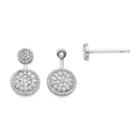 3/8 Ct. T.w. Diamond 10k White Gold Cluster 2-in-1 Earrings