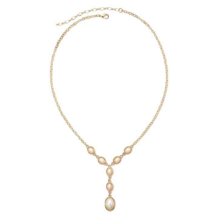 Vieste Simulated Pearl Gold-tone Y Necklace