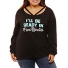 Hybrid Ready In 5 Destructed Sweatshirt - Juniors Plus