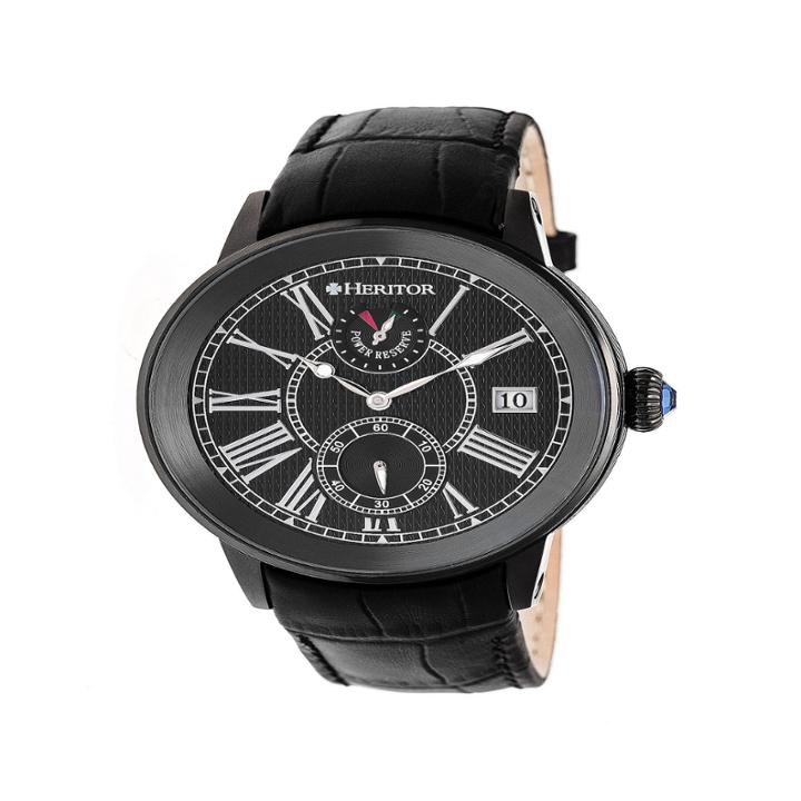 Heritor Mens Black Strap Watch-herhr4306