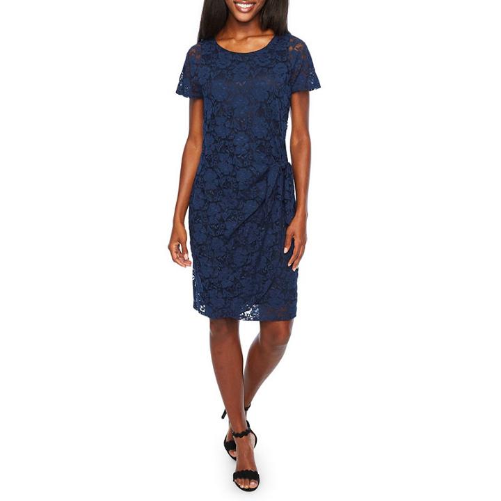 Robbie Bee Short Sleeve Lace Sheath Dress