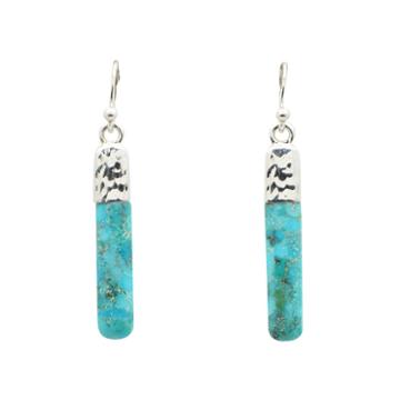 Silver Elements By Barse Lab Created Blue Turquoise Drop Earrings