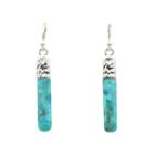 Silver Elements By Barse Lab Created Blue Turquoise Drop Earrings
