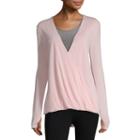 Xersion Long Sleeve V Neck T-shirt-womens