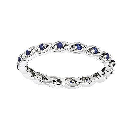 Personally Stackable Lab-created Blue Sapphire Twisted Eternity Ring