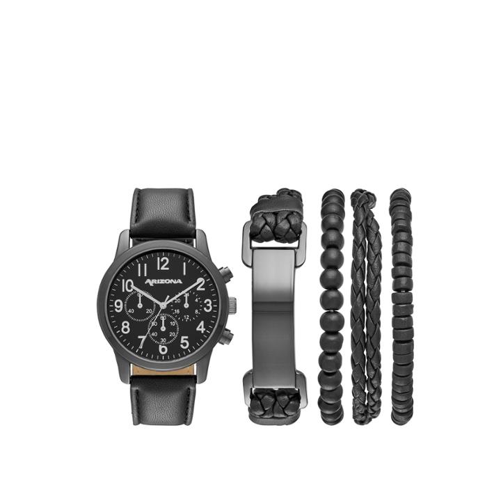 Arizona Mens Black 5-pc. Watch Boxed Set-fmdarz539