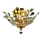 Aspen Collection 4 Light Clear Crystal Floral Semi-flush Mount Ceiling Light