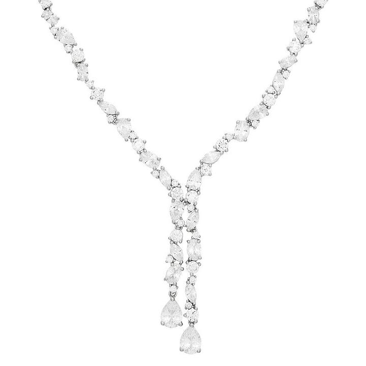 Diamonart Womens White Cubic Zirconia Y Necklace