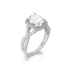 Diamonart Womens 2 Ct. T.w. Emerald White Cubic Zirconia 10k Gold Engagement Ring