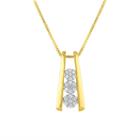 Diamond Blossom Womens 1/10 Ct. T.w. Genuine White Diamond 14k Gold Over Silver Pendant Necklace