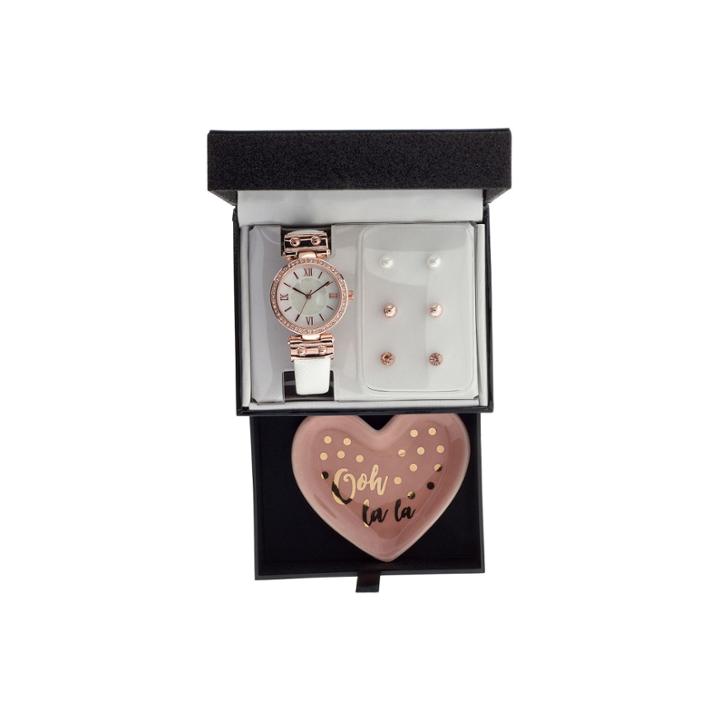 Womens White 8-pc. Watch Boxed Set-jcp3002jst