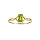 Genuine Green Peridot 14k Yellow Gold Ring
