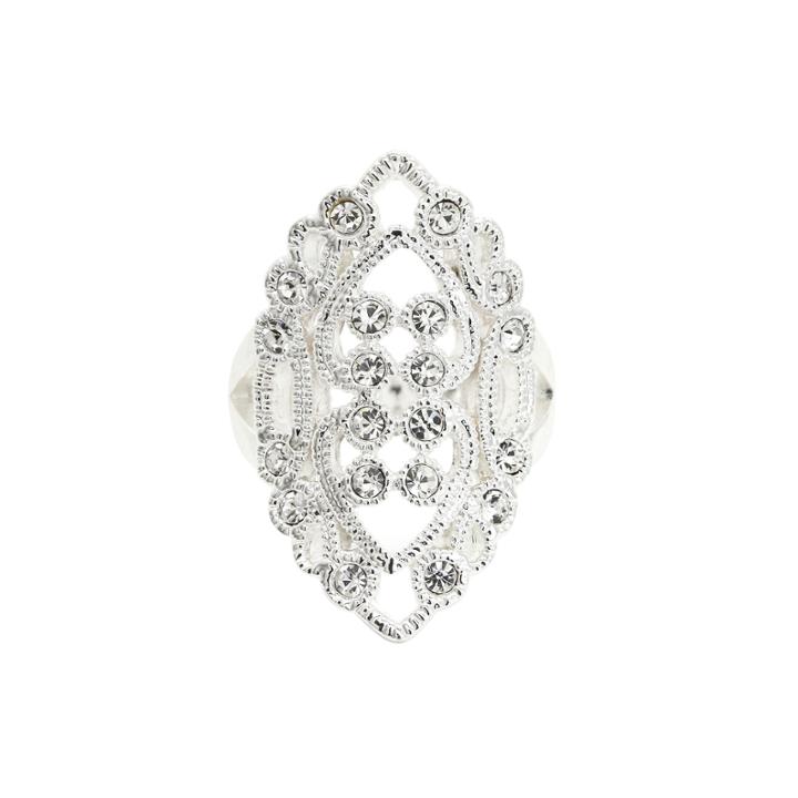 Crystal Sophistication&trade; Filigree Stone Clear Crystal Ring