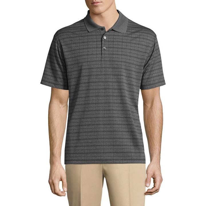 Haggar Short Sleeve Plaid Knit Polo Shirt