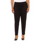 Black Label By Evan-picone Slim Fit Ponte Pull-on Pants-plus