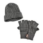 Muk Luks 2-pc. Cable Knit Beanie And Fingerless Gloves Set
