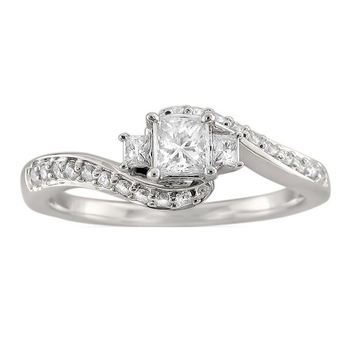 Love Lives Forever Womens 1/2 Ct. T.w. Diamond White 3-stone Ring