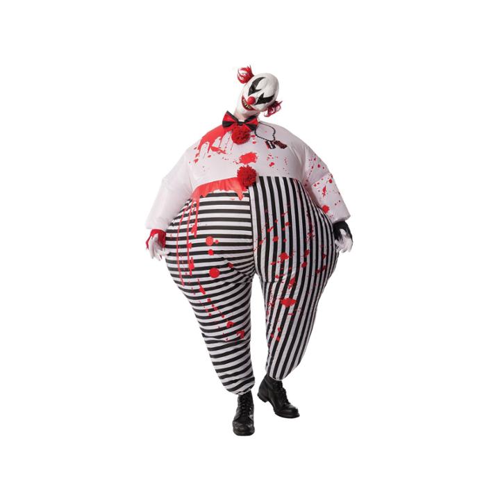 Inflatable Evil Clown 3-pc. Dress Up Costume Unisex