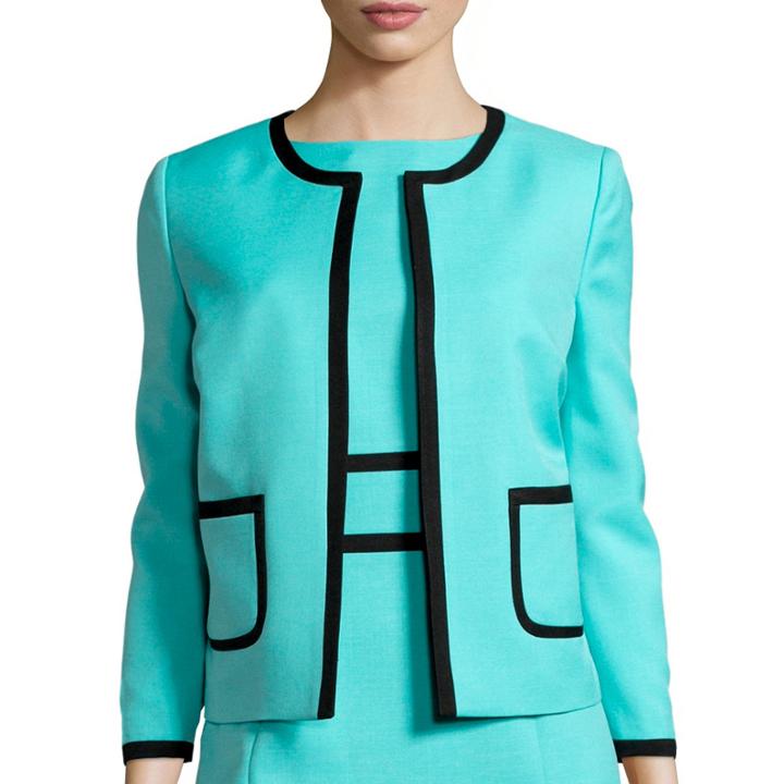Black Label By Evan-picone Long-sleeve Contrast Jacket