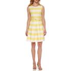R & K Originals Sleeveless Stripe Fit & Flare Dress
