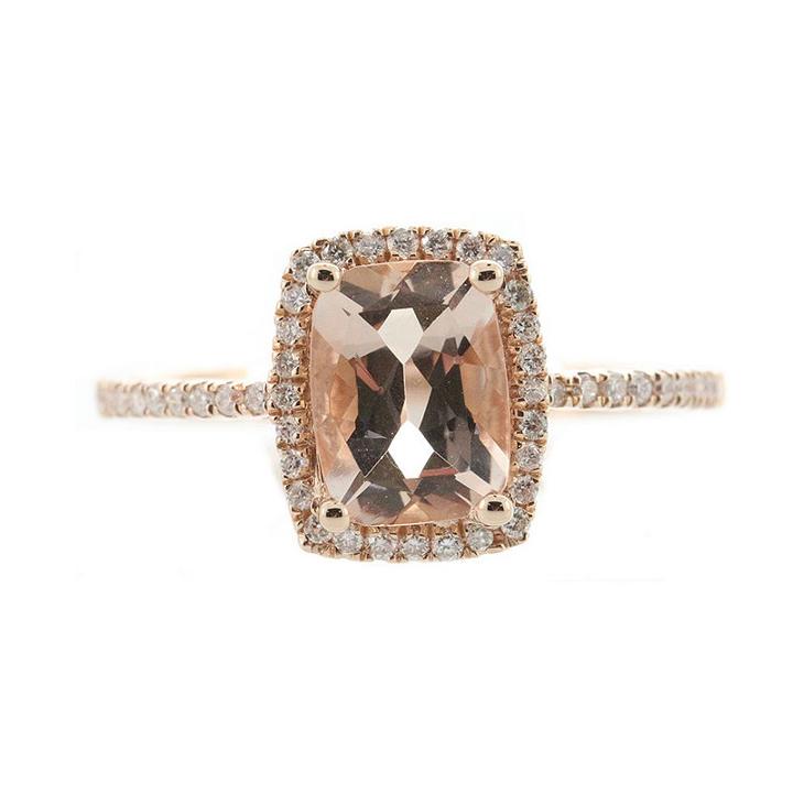 Womens 1/5 Ct. T.w. Pink Morganite 10k Gold Cocktail Ring