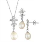 Womens 2-pc. White Sterling Silver Jewelry Set