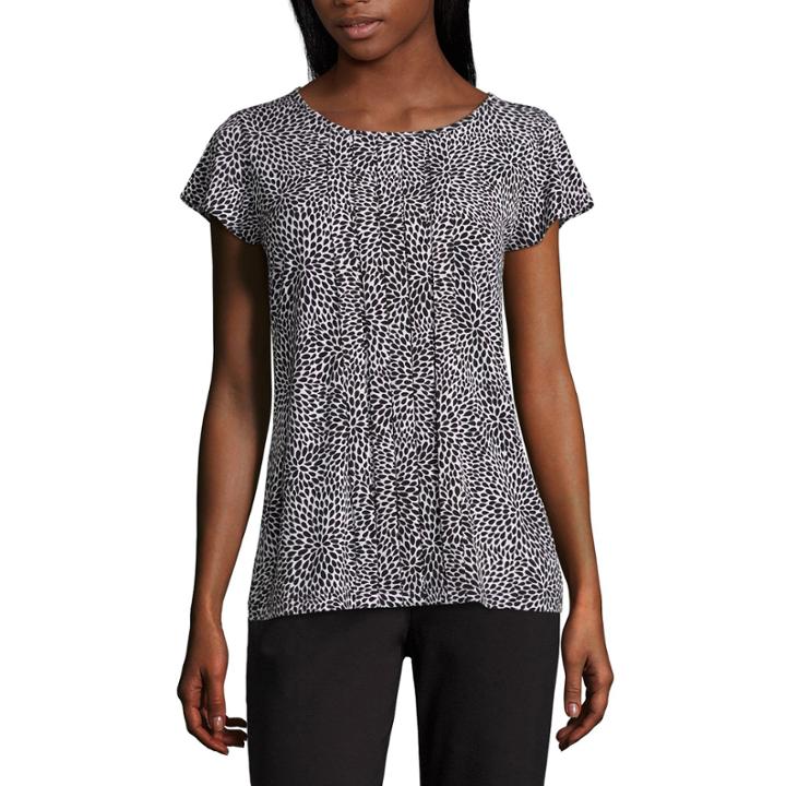 Liz Claiborne Short Sleeve Crew Neck Knit Blouse