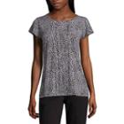 Liz Claiborne Short Sleeve Crew Neck Knit Blouse